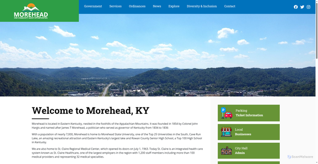 Security scan screenshot of https://morehead-ky.gov/