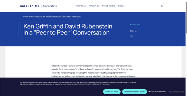 Security scan screenshot of https://www.citadelsecurities.com/careers/career-perspectives/ken-griffin-david-rubenstein-peer-peer-conversation/