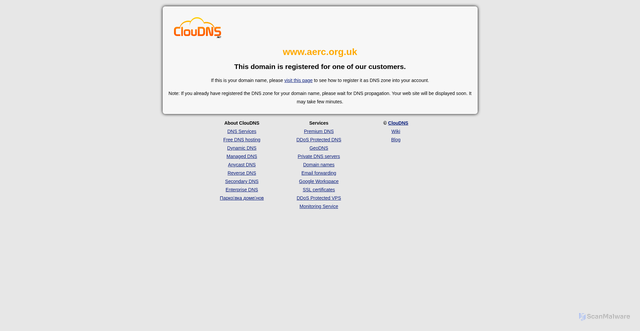 Security scan screenshot of http://www.aerc.org.uk/