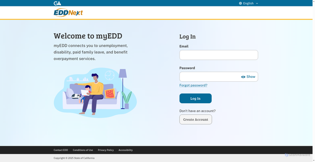 Security scan screenshot of https://icam.edd.ca.gov
