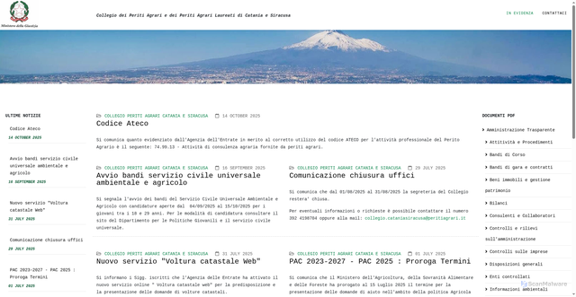 Security scan screenshot of https://www.collegioperitiagraricataniasiracusa.it/