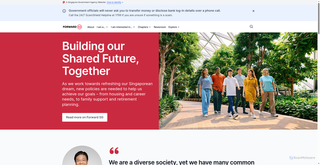 Security scan screenshot of https://www.forwardsingapore.gov.sg/