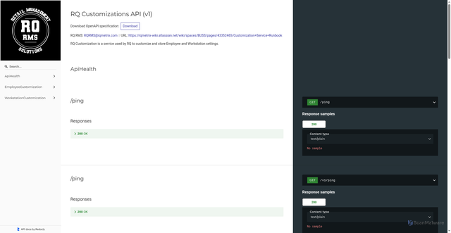 Security scan screenshot of https://rqcustomization.iqmetrix.net