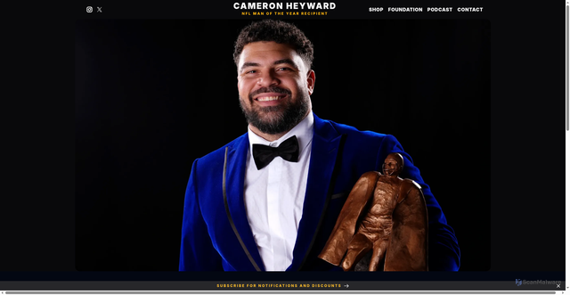 Security scan screenshot of https://camheyward.athlete.studio/
