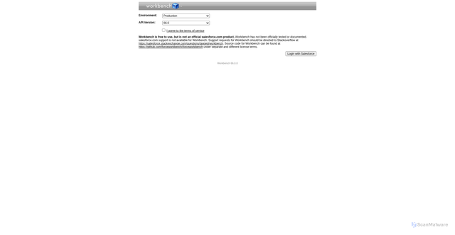 Security scan screenshot of https://workbench.developerforce.com