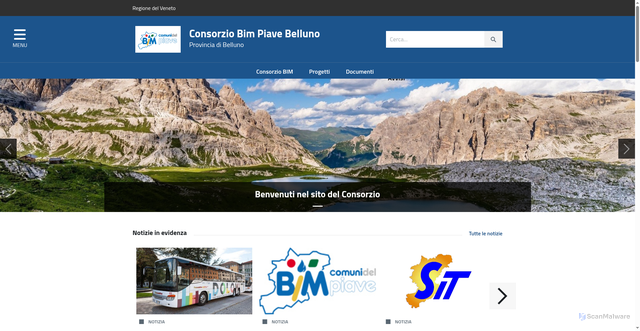 Security scan screenshot of https://www.consorziobimpiave.bl.it/home