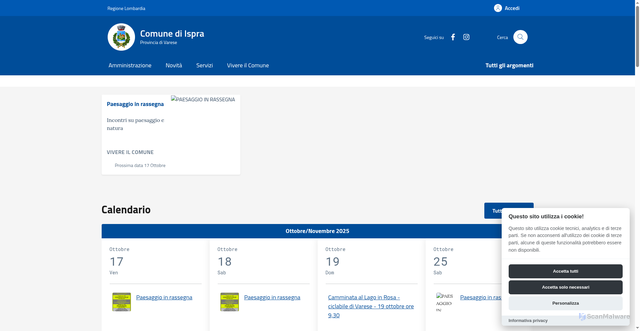 Security scan screenshot of https://comune.ispra.va.it/