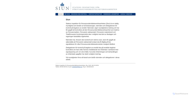 Security scan screenshot of https://www.siun.se/