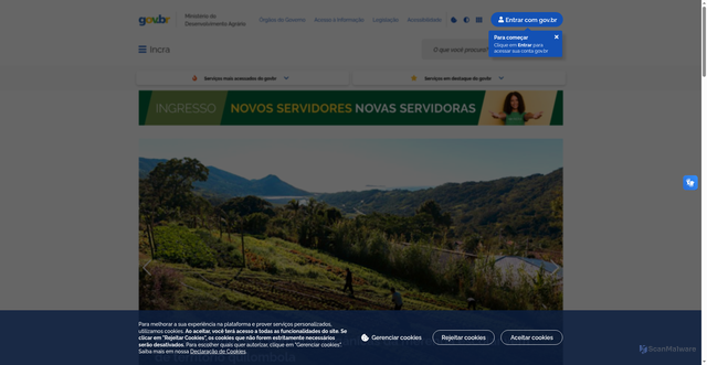 Security scan screenshot of https://www.gov.br/incra/pt-br