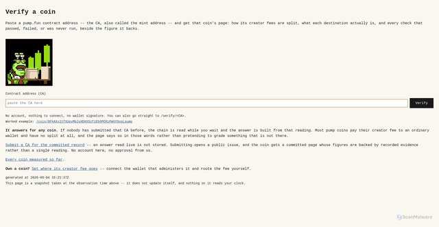 Security scan screenshot of https://charlieprotocol.fun/verify