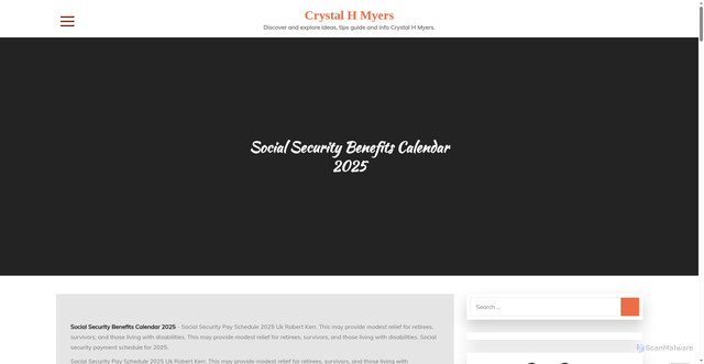 Security scan screenshot of https://crystalhmyersm.pages.dev/nhkuq-social-security-benefits-calendar-2025-hqzgs/