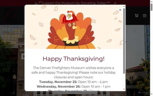 Security scan screenshot of https://denverfirefightersmuseum.org/