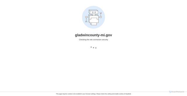 Security scan screenshot of https://gladwincounty-mi.gov/