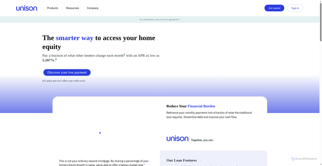 Security scan screenshot of https://useunisonhub.com/