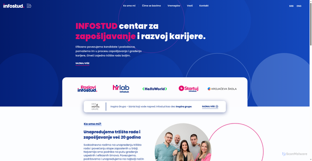 Security scan screenshot of https://infostud.com