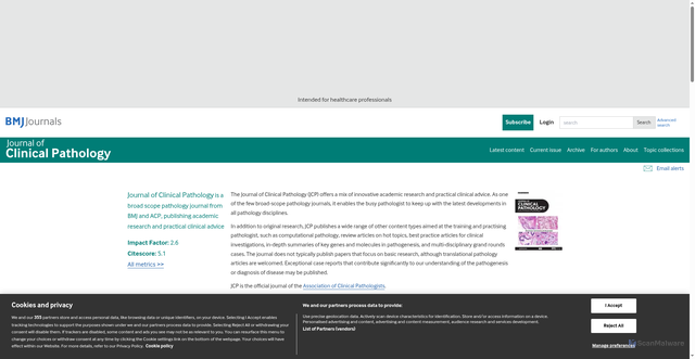 Security scan screenshot of https://jcp.bmj.com
