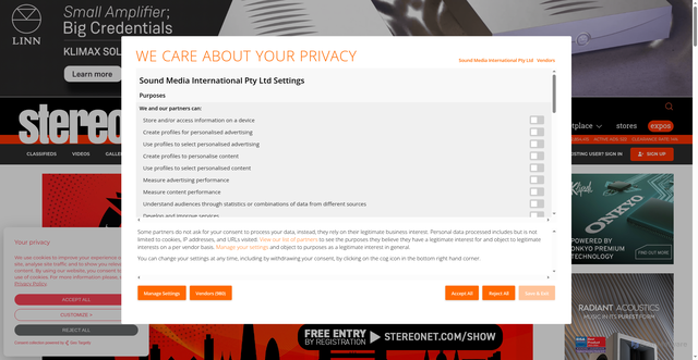 Security scan screenshot of https://stereonet.com