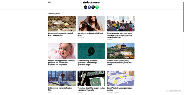Security scan screenshot of https://delachieve.com