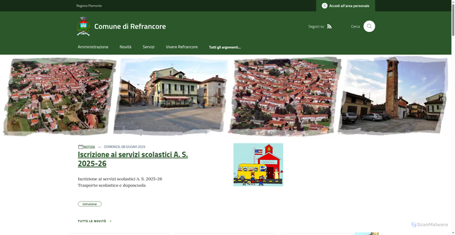 Security scan screenshot of https://www.comune.refrancore.at.it/