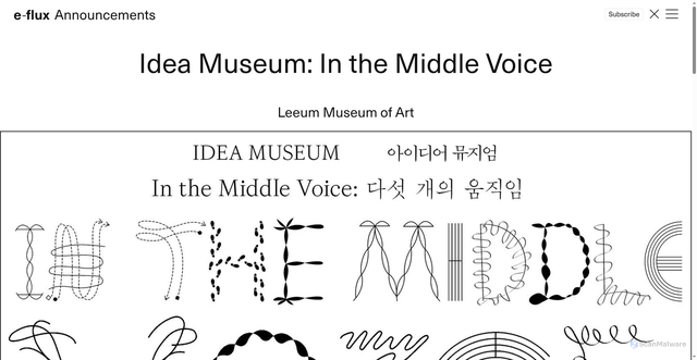 Security scan screenshot of https://www.e-flux.com/announcements/6785027/idea-museum-in-the-middle-voice