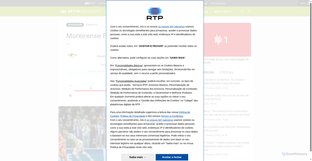 Security scan screenshot of https://www.rtp.pt/noticias/desporto/moreirense-fc-fc-porto_e1694099