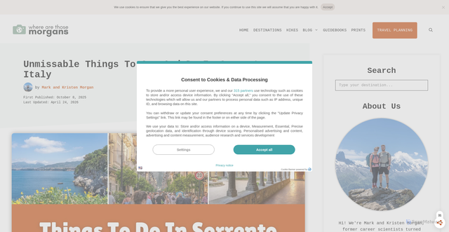 Security scan screenshot of https://wherearethosemorgans.com/sorrento-top-experiences/