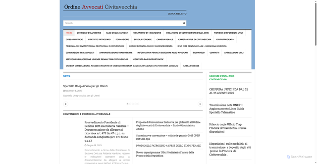 Security scan screenshot of https://www.ordineavvocaticivitavecchia.it/