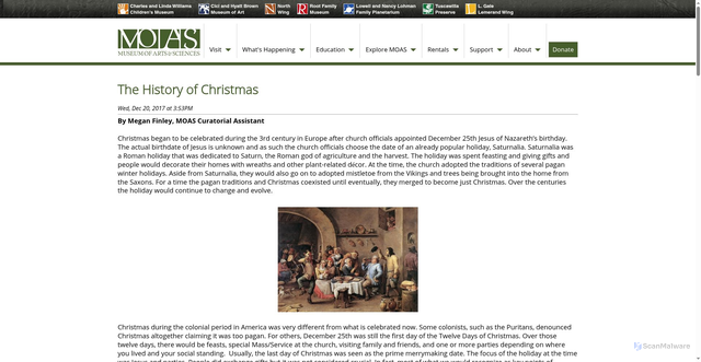 Security scan screenshot of https://www.moas.org/The-History-of-Christmas-1-37.html