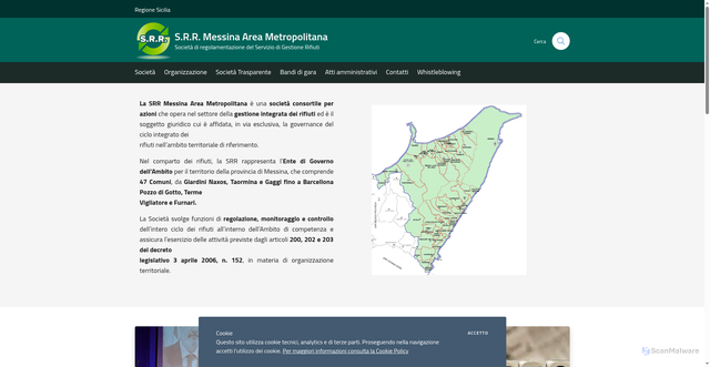 Security scan screenshot of https://www.srrmessinaareametropolitana.it/it