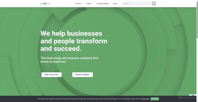 Security scan screenshot of https://www.sgainc.com/