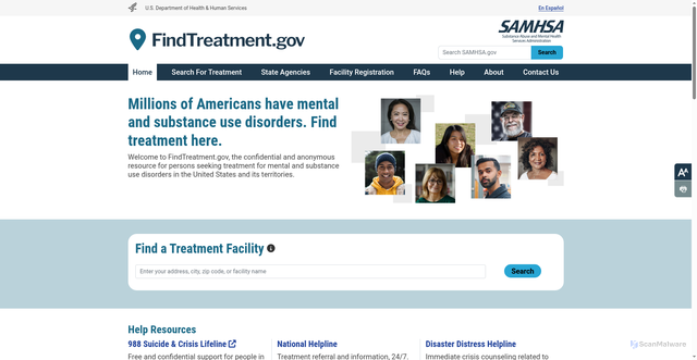 Security scan screenshot of https://findtreatment.gov/