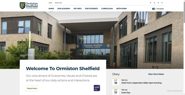 Security scan screenshot of https://scacademy.co.uk/