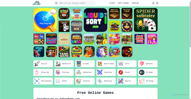 Security scan screenshot of https://azfreegame.com