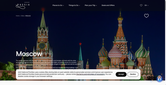Security scan screenshot of https://discoverrussia.travel/cities/moscow