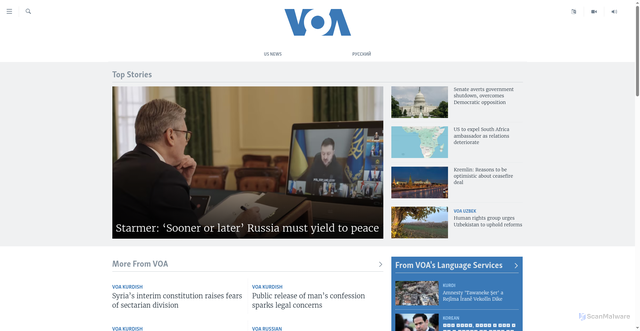 Security scan screenshot of https://www.voanews.com
