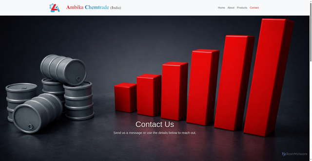 Security scan screenshot of https://ambikachemtradeindia.com/Pages/contact.html