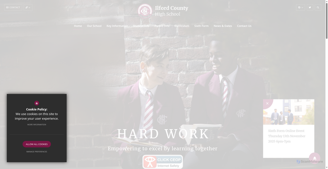 Security scan screenshot of https://www.ichs.org.uk/