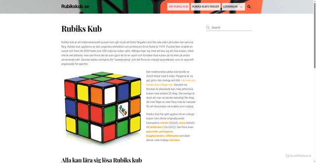 Security scan screenshot of https://rubikskub.se