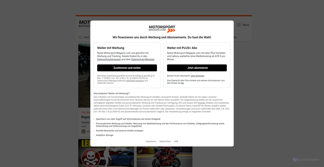 Security scan screenshot of https://motorsport-magazin.com