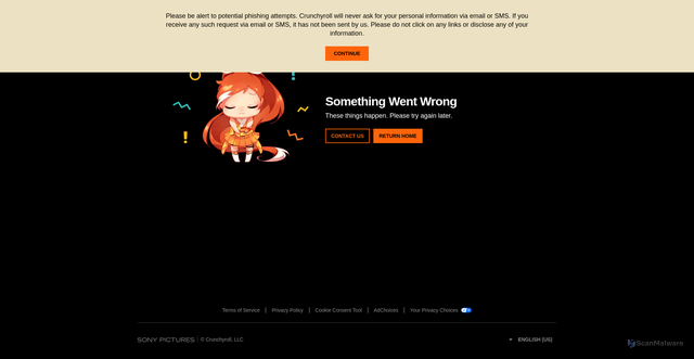 Security scan screenshot of https://funimation.com