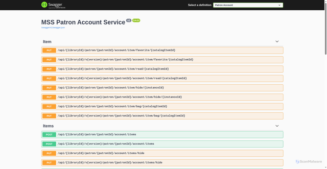 Security scan screenshot of https://use-patronaccount-api-prod.azurewebsites.net