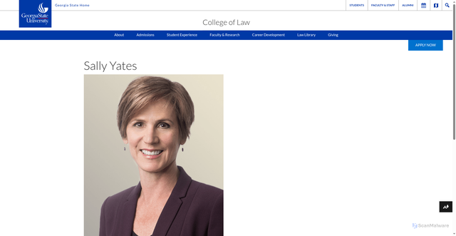 Security scan screenshot of https://law.gsu.edu/faculty-centers/bondurant-center-for-constitutional-law/sally-yates-firm-shot-2/
