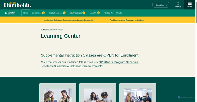 Security scan screenshot of https://www.humboldt.edu/learning-center