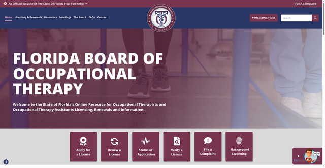 Security scan screenshot of https://floridasoccupationaltherapy.gov/