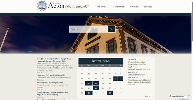 Security scan screenshot of https://actonma.gov/