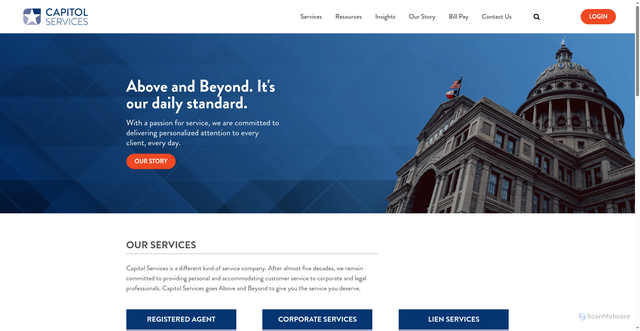 Security scan screenshot of https://clientportal.capitolservices.com