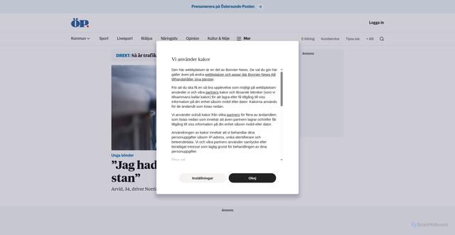 Security scan screenshot of https://op.se