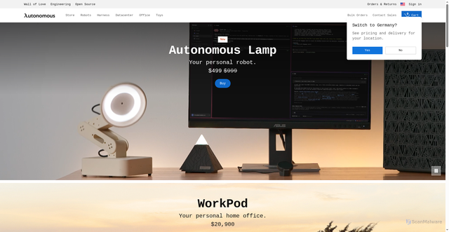 Security scan screenshot of https://autonomous.ai