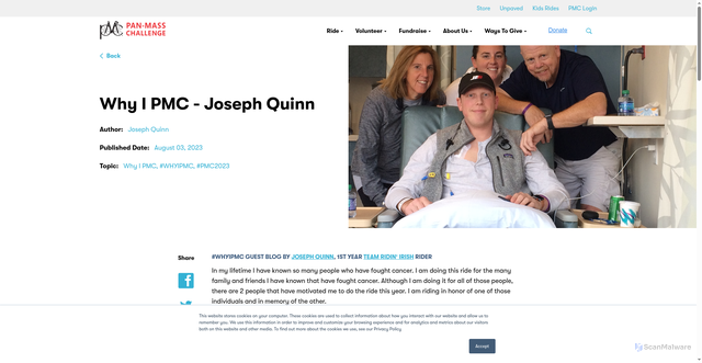 Security scan screenshot of https://www.pmc.org/blog/why-i-pmc-joseph-quinn