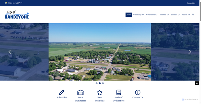 Security scan screenshot of https://cityofkandiyohimn.gov/